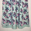 Pink Rose Floral Sleeveless Shift Dress Blue Pink Medium Chiffon Tiered Mini Sundress Photo 7