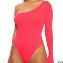 Naked Wardrobe Hot Pink one shoulder body suit. Size S. Photo 0