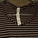 Lululemon  Scoop Neck Soft Rounded Bottom Brown White Striped top Photo 2