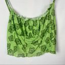 Boutique  Y2K Green Floral Mesh Cropped Tank Top XL Photo 2