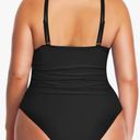 You Dian Women's Swimsuits One Piece Tummy Control Front Cross Backless Swimsuit Photo 2