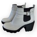 mix no. 6  Videl Shiny White Chunky Heel Chelsea Boots 9 Photo 2