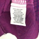 Habitat  Blouse Women's Size XS Popover Long Sleeve Shirt Grid Pattern Purple Photo 5