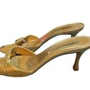 Manolo Blahnik  GOLD LEATHER TWIST HEELED SANDALS Photo 2