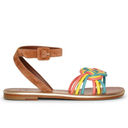 Christian Louboutin  Ella Rainbow Braided Leather Flat Sandals Photo 1