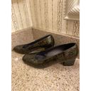 St. John  Greenish brown size 7.5 Patent Leather Snake Print Heels Made in Italy Photo 6