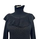 Krass&co  Ruffled-Trim Turtleneck Sweater in Black Size Small Photo 2