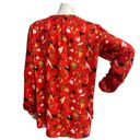 Rachel Zoe  Women's Top Button Down Shirt Red Floral Long Sleeve Size L Photo 3