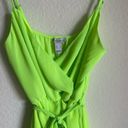 Revamped  Wrap Front Neon Green Romper Size S Photo 3