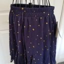 The Row  A Women Navy Blue Mini Skater Skirt w/ Gold Stars Size M Photo 3