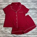 Unbranded Women's Pajama PJ Set XL Extra Large Wine Red Maroon White Sleepwear Photo 2