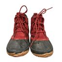 Sorel  Red Navy Winter Rain Ankle Boots Shoes 7 Photo 5