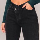 Abercrombie & Fitch  The Dad High Rise Crisscross Waist Black Raw Hem Size 29 8 Photo 1