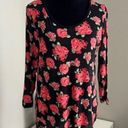 American Dream Womens Long Sleeve Floral Top Tunic Tee Size Small Photo 0