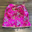 Cache RARE Vintage  Pink Top Beaded Paisley Open Back Y2K 2 S Printed Crop Gown Photo 0