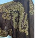 Pashmina  Scarf Shawl Cashmere Silk Paisley Floral Gold Metallic Maroon Reverse Photo 6