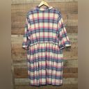 Lands'End  Plaid Madras Shirt Dress Women's size 24W Cotton Pastel Career Work Photo 1