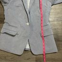 Calvin Klein  Womens Blue White Striped Seersucker Blazer Shoulder Pads Size 6 Photo 5