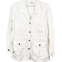 Faherty ‎ Larkspur White Linen And Cotton Utility Jacket Photo 0