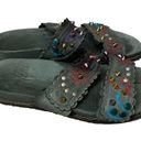 Free People  Spellbound Leather Embroidered Studded Slide Sandals SZ 41 or 10 WMN Photo 5