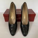 Salvatore Ferragamo Vintage Black Block Kitten Heel  Heels w/ Original Box Photo 3