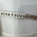 Alice + Olivia  White Marjory Cropped 3/3 Sleeve Pleated Blazer Size Small Photo 7