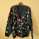 Santa Christmas Lights Knit Oversized Cardigan Sweater Photo 0