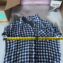 Jane and Delancey  Blue Crinkle Plaid Button Up Short Sleeve Shirt Photo 5