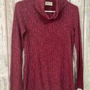 Everly Anthropologie  Cowl Neck Top Burgundy Pink Size Small Ribbed 🌸🍒 Photo 11