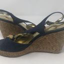 Nina  Denim Strap Wedge Sandals Size 8 Photo 7