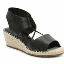 Eileen Fisher  Agnes Slip On Espadrilles Wedge Sandals Black Leather Women's 7 Photo 8