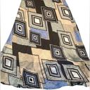 Pleione GUC  maxi skirt Brown/tan/Blue squares sz Large tan underskirt - #970‎ Photo 2