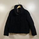 Abercrombie & Fitch  Mini Ultra Puffer Sherpa Fleece Cropped Jacket Size XL Black Photo 1