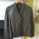 Banana Republic Vintage Leather Jacket Blazer Y2K Brown/Green - Size 4 Photo 1