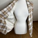 Anthropologie Greylin Open Blazer Womens Small Gold Shimmer Plaid Academia Photo 2