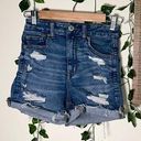 American Eagle  Curvy High Rise Shortie Denim Shorts Photo 0