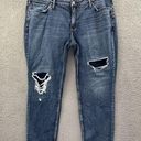 Silver Jeans  Mid Rise Boyfriend Jeans Distressed Dark Wash Women's 20 x 27 Photo 0