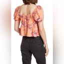 Abound NWT  Orange Floral Print Puff Sleeve Top Size Medium Photo 3