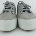 Superga  2790 Platform Sneakers Womens 7US Gray Canvas Cotton Lace Up Photo 9