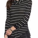 We The Free FREE PEOPLE Black and White Kristina Waffle Knit Turtleneck Sweater - si… Photo 0