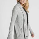 Athleta  Pranayama Marl Grey Pockets‎ Long Open Cardigan Women's Sweater sz M Photo 2