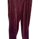 SOMA Purple Velour Velvet Pull On Pants Large Elastic Waist Jogger Lounge Pocket Photo 0