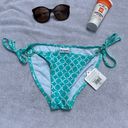 Body Glove Teal and white side tie bikini bottoms small petite NWT Photo 0