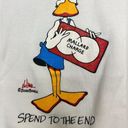 Hanes Vintage 80s John Baron Spend To The End Duck Cartoon Raglan Sweatshirt Size M Photo 1