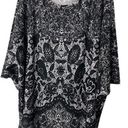 Natori  Disney Alice Top Size 3X Black Floral Scoop Neck 3/4 Sleeve Photo 0