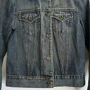 Gap Vintage  Womens Denim Jean Jacket Dark Dirty Wash Fall 2002 Preppy Size S Y2K Photo 4