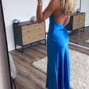 ZARA Dress Cobalt Blue Slip Midi Satin Effect Maxi Wedding Party Photo 1