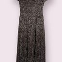 Kensie  Black and Bronze Metallic Smocked Midi Dress Photo 12