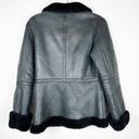 Banana Republic  Black Italian Leather Jacket with Shearling Trim Photo 1