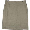 Larry Levine  Tan‎ Linen Blend Scalloped Front Skirt NWOT Photo 0